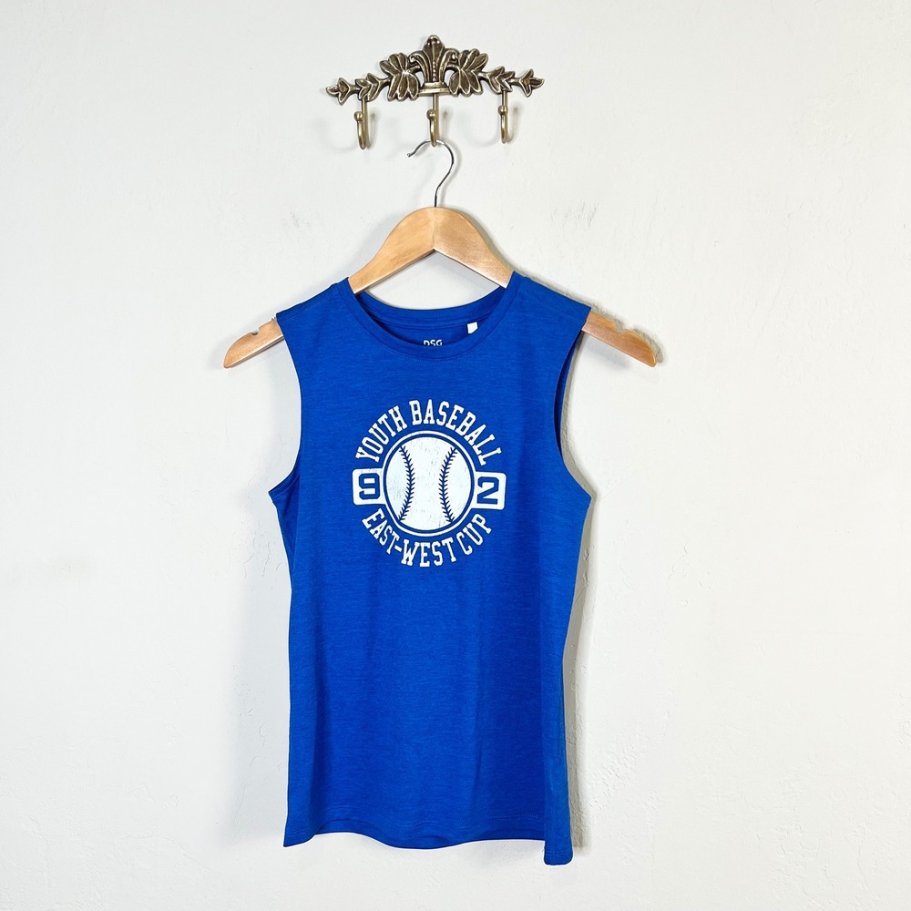 DSG Tank Top Youth Baseball East-West Cup Boys Size Medium Royal Blue NEW